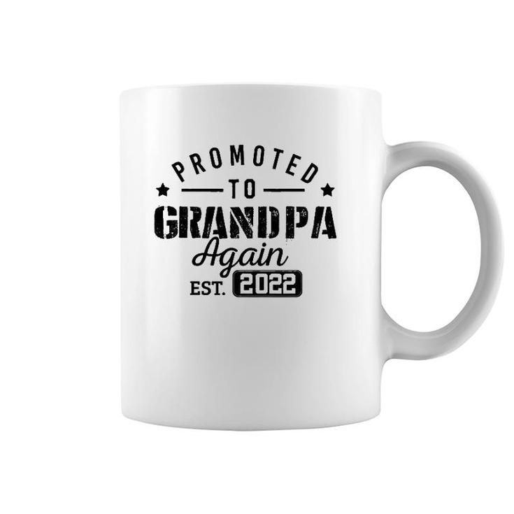 Promoted To Grandpa Again 2022 Baby Pregnancy Announcement Coffee Mug