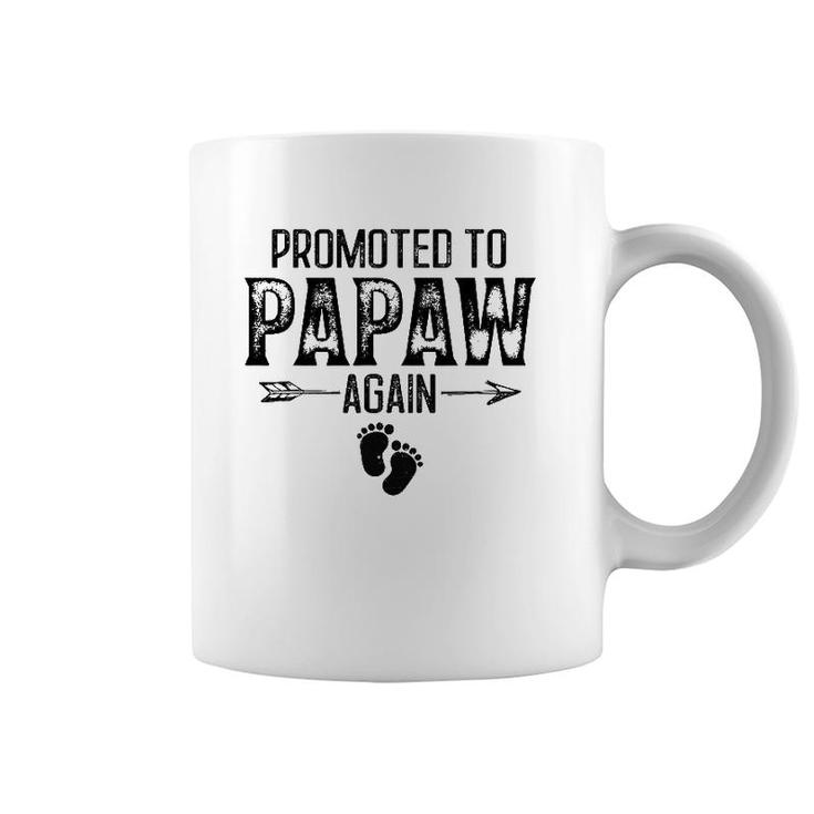 Promoted To Papaw Again Vintage Father's Day  For Dad Coffee Mug