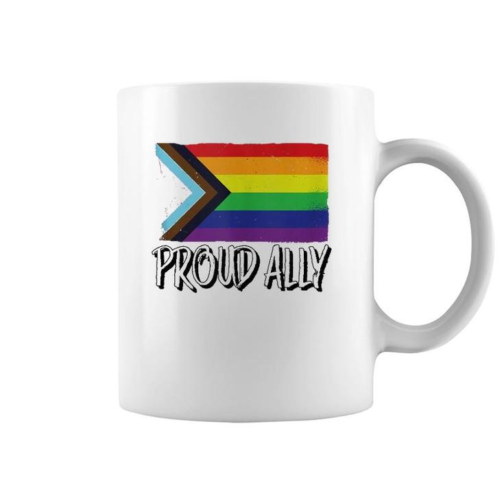 Proud Ally Pride Month Lgbtq Black Pride Flag  Coffee Mug