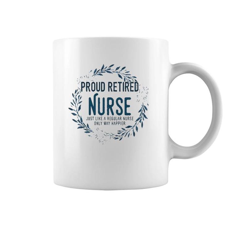 Proud Retired Nurse Floral Flowers Funny Retirement Nurse Coffee Mug