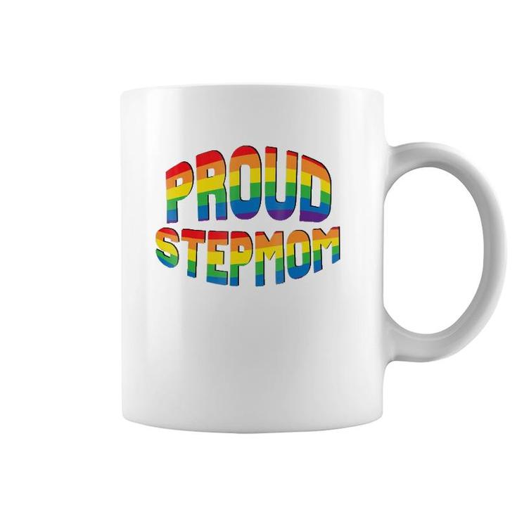 Proud Stepmom Lgbtq Pride Rainbow Flag Allies Ally Coffee Mug