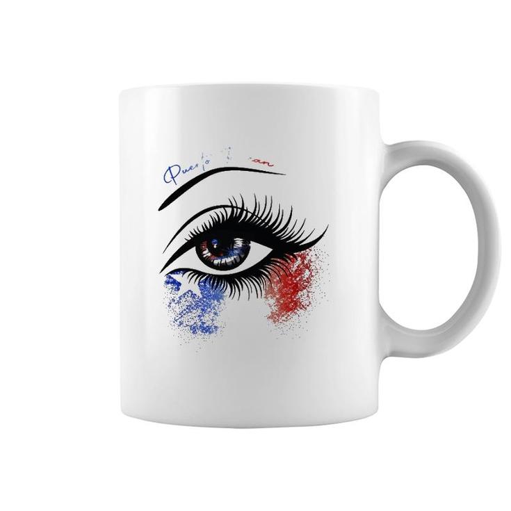 Puerto Rican Women Gift Puerto Rican Flag Eye Coffee Mug