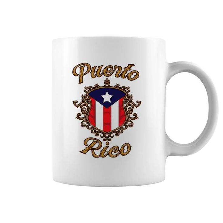 Puerto Rico Emblem Boricua Flag Puerto Rican Pride Coffee Mug