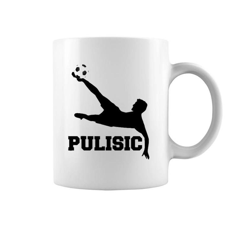 Pulisic Soccer Football Fan Silhouette And Football S Coffee Mug