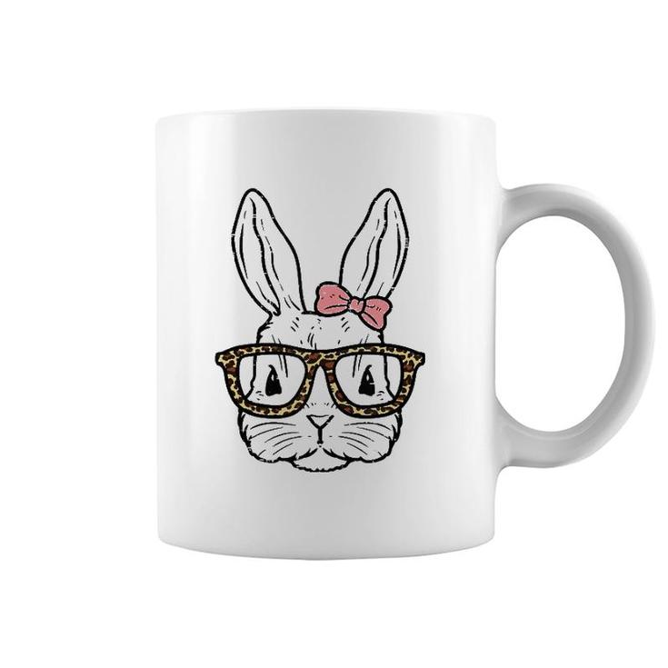 Rabbit Bunny Wearing Leopard Glasses Cute Easter Girls Women Tank Top Coffee Mug