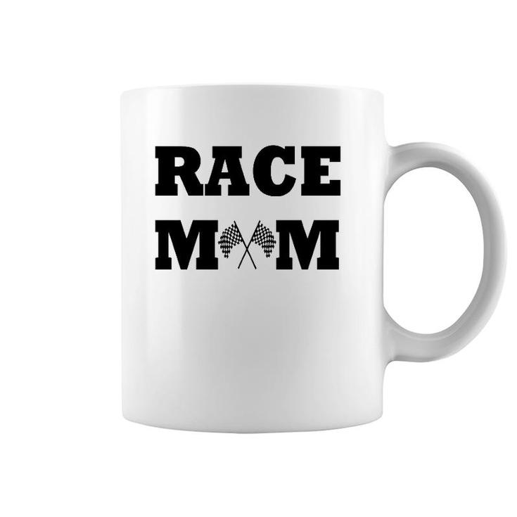 Race Mom Checkered Flag Life Racing Dirt Track Race Gear Coffee Mug