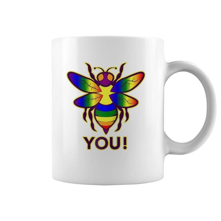 Rainbow Bee You Gay Pride Awareness  Coffee Mug