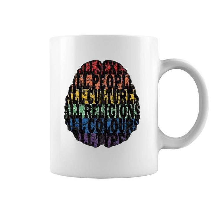 Rainbow Flag Brain Variety Tolerance Rainbow Lgbtq Coffee Mug