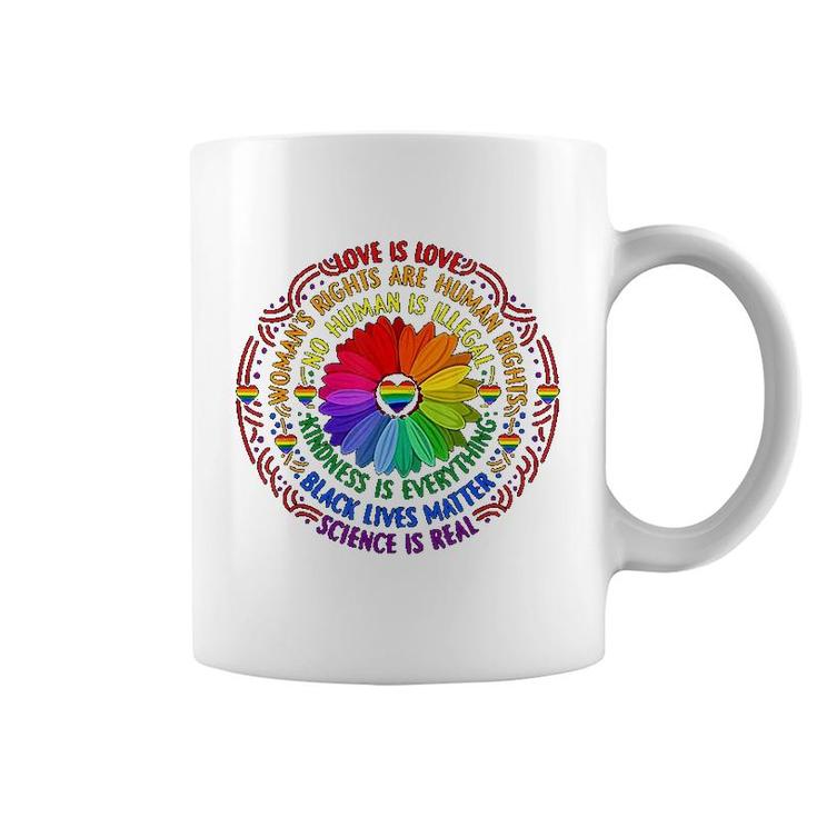 Rainbow  Science Lgbt Pride Flower Coffee Mug