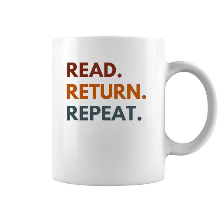 Read Return Repeat, Retro Reading Coffee Mug