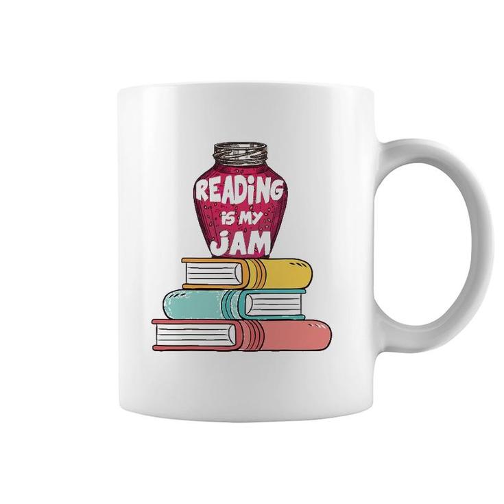 Reading Is My Jam Funny Books Lover Kids  Gift Coffee Mug