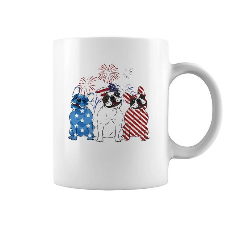Red White Blue French Bulldog Usa Flag 4Th Of July Coffee Mug