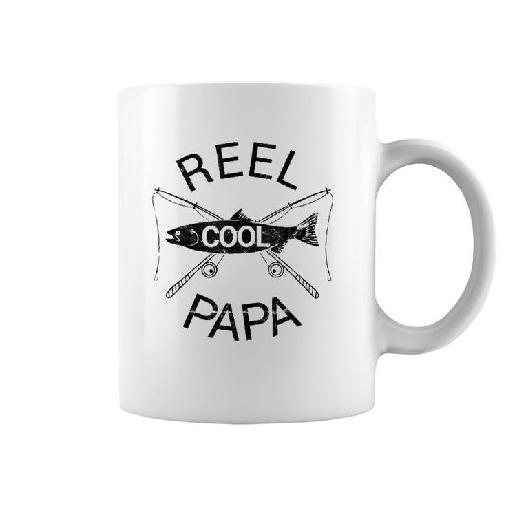 Reel Cool Papa Funny Father's Day Gift Fishing Grandpa Dad  Coffee Mug