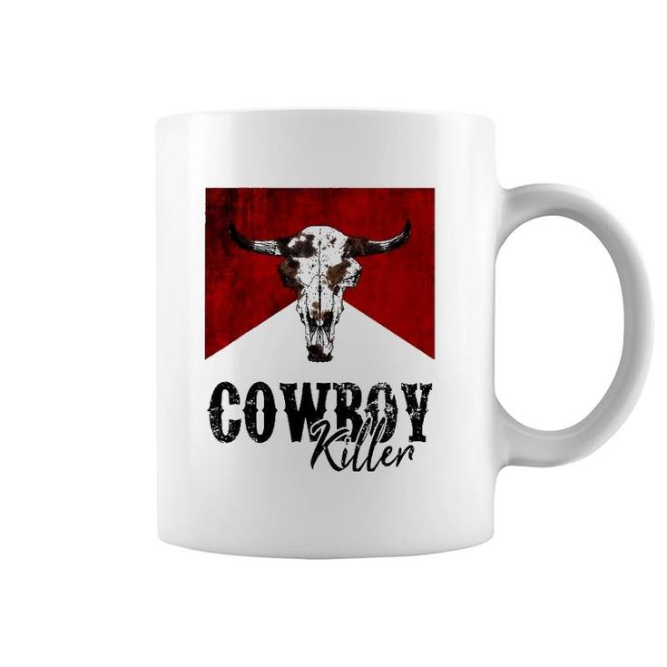 Retro Cow Skull Cowboy Killer Western Country Cowgirl Gift Coffee Mug