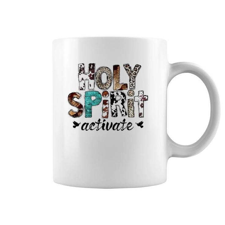 Retro Leopard Holy Spirit Activate Cowboy Rodeo Western Girl Coffee Mug