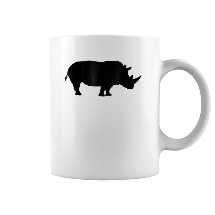Rhinoceros Solid Black Silhouette  Rhino Coffee Mug