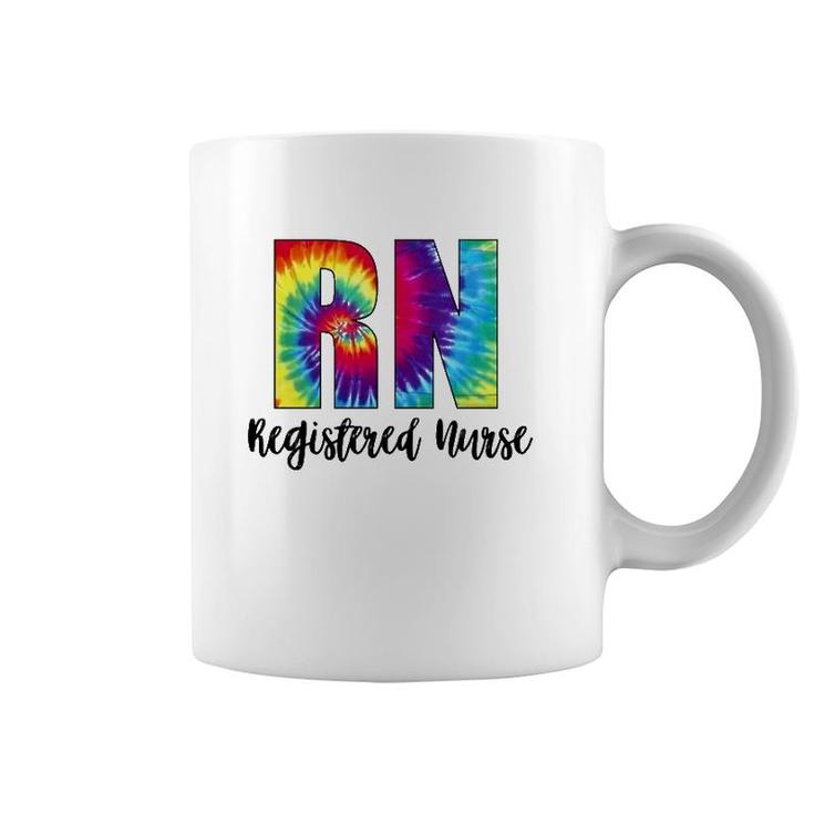Rn Tie Dye Registered Nurse Colorful Text Coffee Mug