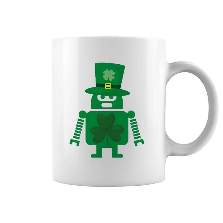 Robot Funny Geeky Leprechaun St Patricks Day Gifts Coffee Mug