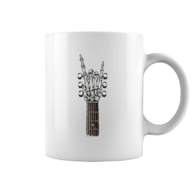 Rock On Guitar Neck - With A Sweet Rock & Roll Skeleton Hand Coffee Mug