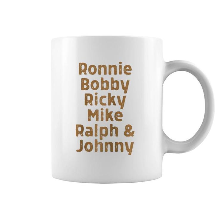 Ronnie Bobby Ricky Mike Ralph And Johnny Melanin Raglan Baseball Tee Coffee Mug
