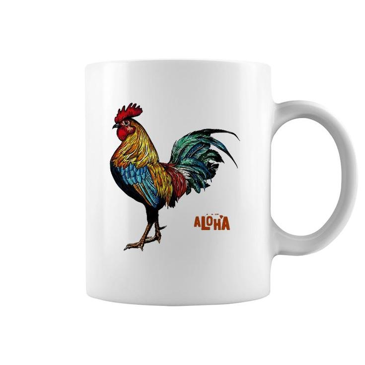 Rooster Chicken Hawaii Aloha Hawaiian Premium Coffee Mug