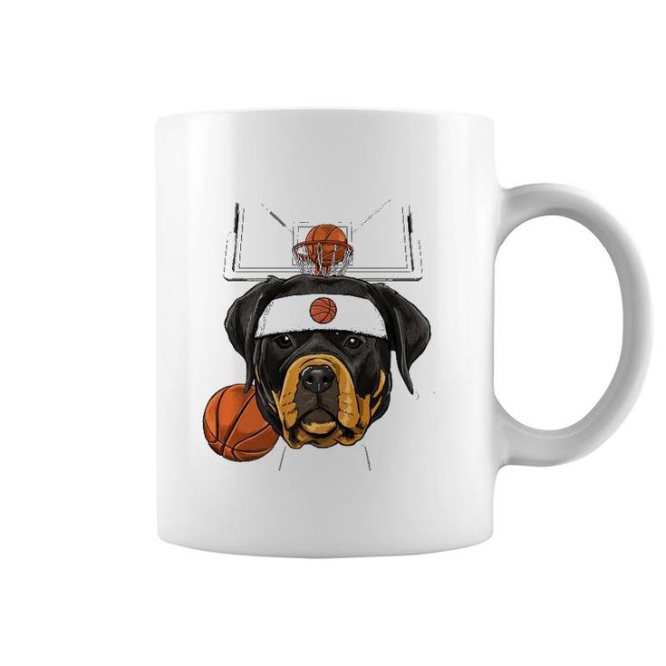 Rottweiler Basketball Dog Lovers Basketball Player  Coffee Mug