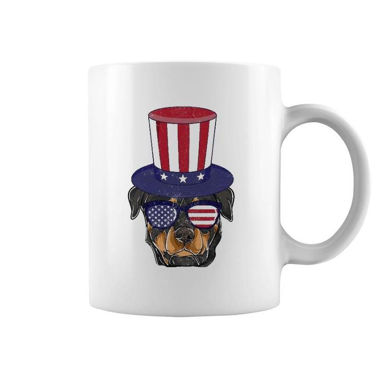 Rottweiler Patriotic Dog Mom & Dad S 4Th Of July Usa Coffee Mug