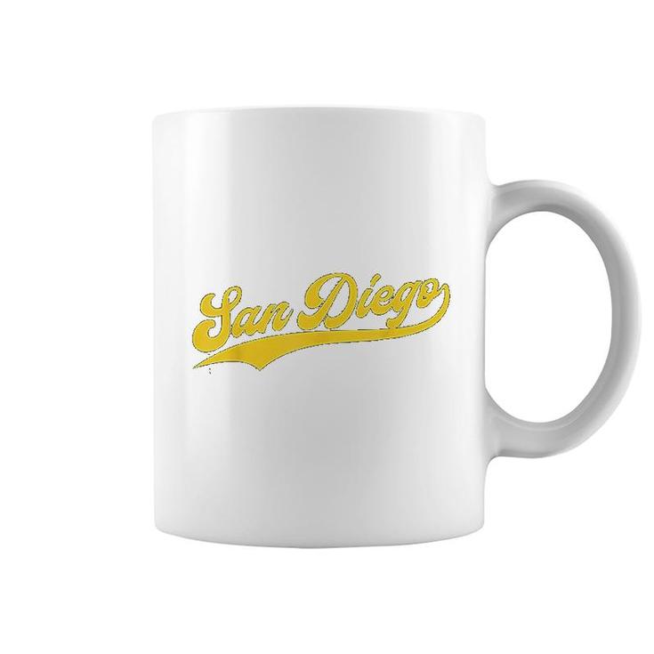 San Diego Baseball Script Gift Coffee Mug
