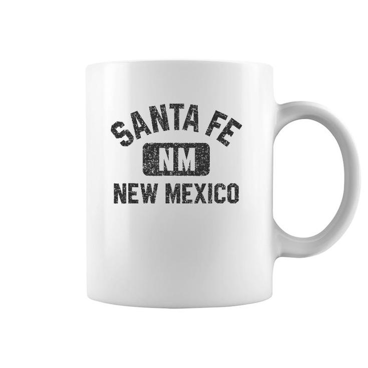 Santa Fe Nm Gym Style Black With Distressed Black Print Coffee Mug