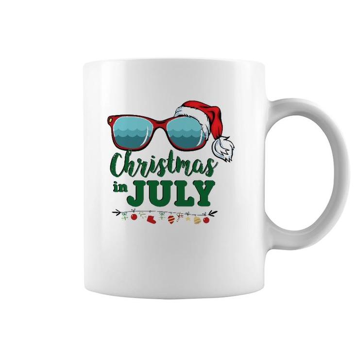 Santa Hat Sunglasses Summer Christmas In Julygift Coffee Mug