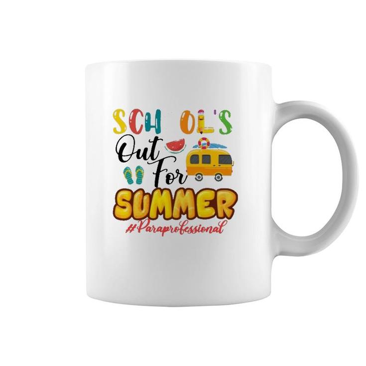 School's Out For Summer Paraprofessional Beach Vacation Van Car And Flip-Flops Coffee Mug