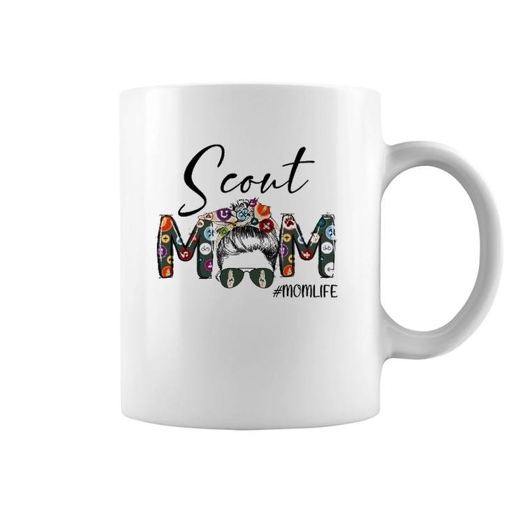 Scouting Scout Mom Life Messy Bun Hair Mother's Day Coffee Mug