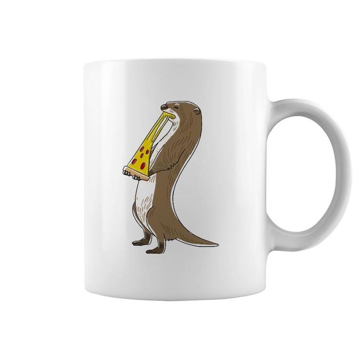 Sea Otter Eating Pizza Funny Animal Snack Food Lover Gift Coffee Mug