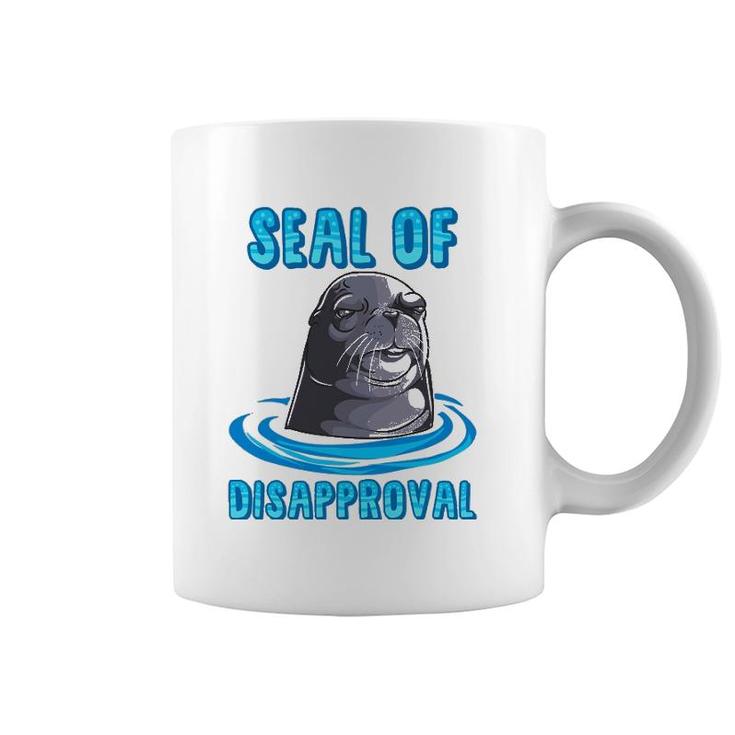 Seal Of Disapproval Funny Animal Pun Sarcastic Sea Lion Coffee Mug
