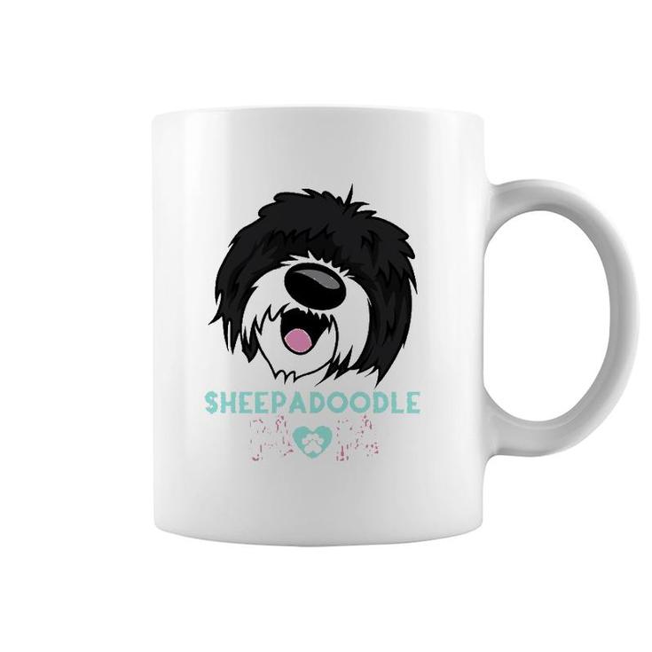 Sheepadoodle Mom Funny Dog Sheepadoodle Lovers Funny Illustration Gift For Mom Essential Coffee Mug
