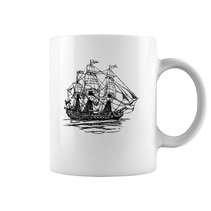 Sheldon Nerdy Vintage Retro Boat Pirate Ship Geek Gift  Coffee Mug