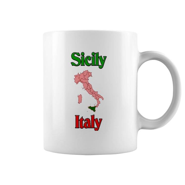 Sicily Italy Sicily Italy On Map Coffee Mug
