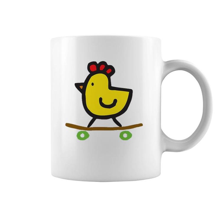 Skateboard Chick- Cute Funny Chicken Coffee Mug