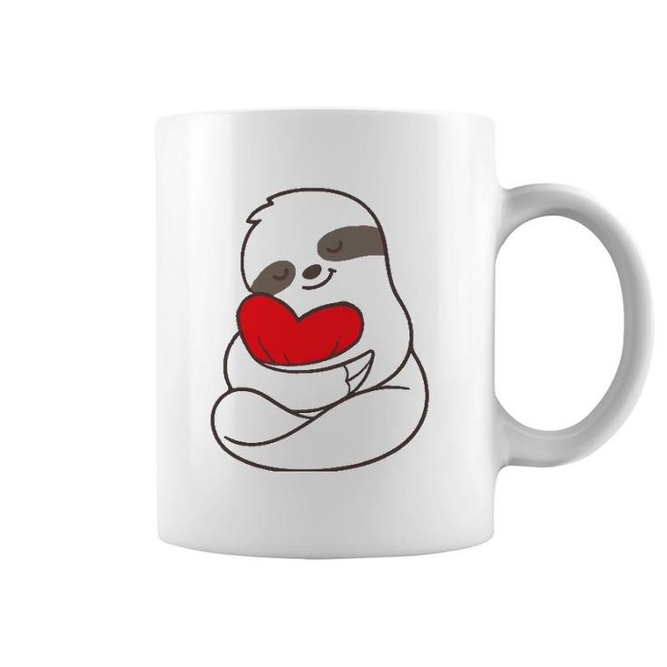 Sloth Hearts Love Valentines Gift Him Her Girlfriend Women Coffee Mug