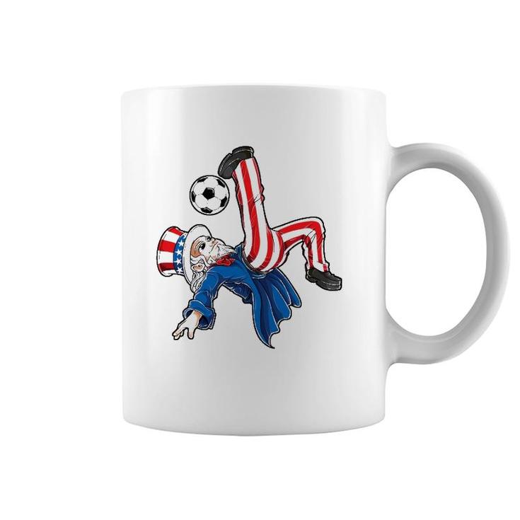 Soccer 4Th Of July Kids Boys Uncle Sam American Flag Coffee Mug