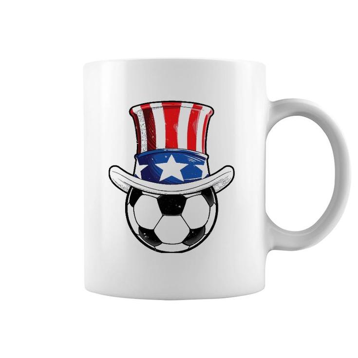 Soccer Uncle Sam 4Th Of July Kids Boys American Flag Funny Coffee Mug
