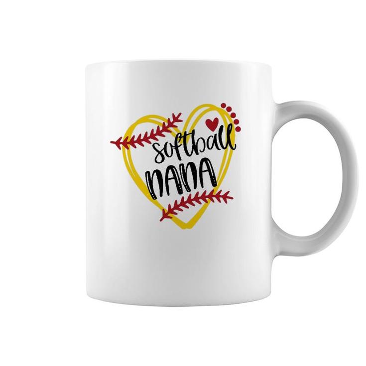 Softball Nana Heart Player Coffee Mug