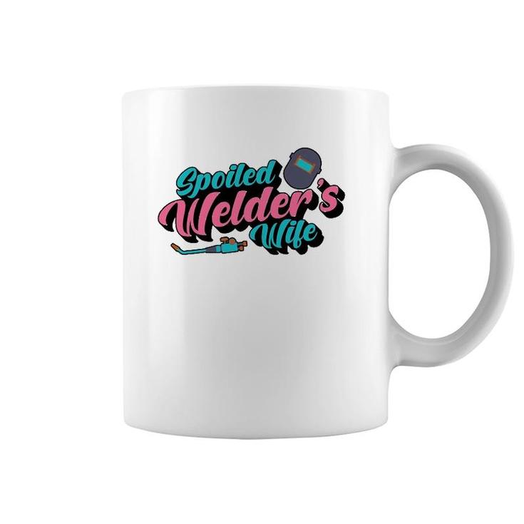 Spoiled Welder's Wife Quote Funny Welder  Husband Gift Coffee Mug