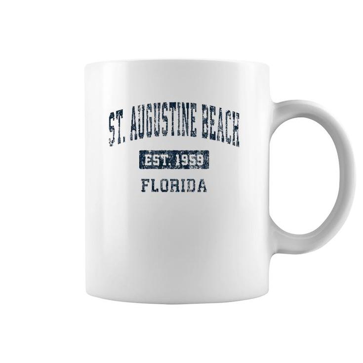 St Augustine Beach Florida Fl Vintage Sports Design Navy  Coffee Mug