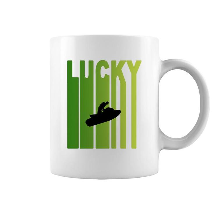 St Patricks Day Lucky Jet Skiing Funny Sport Lovers Gift Coffee Mug