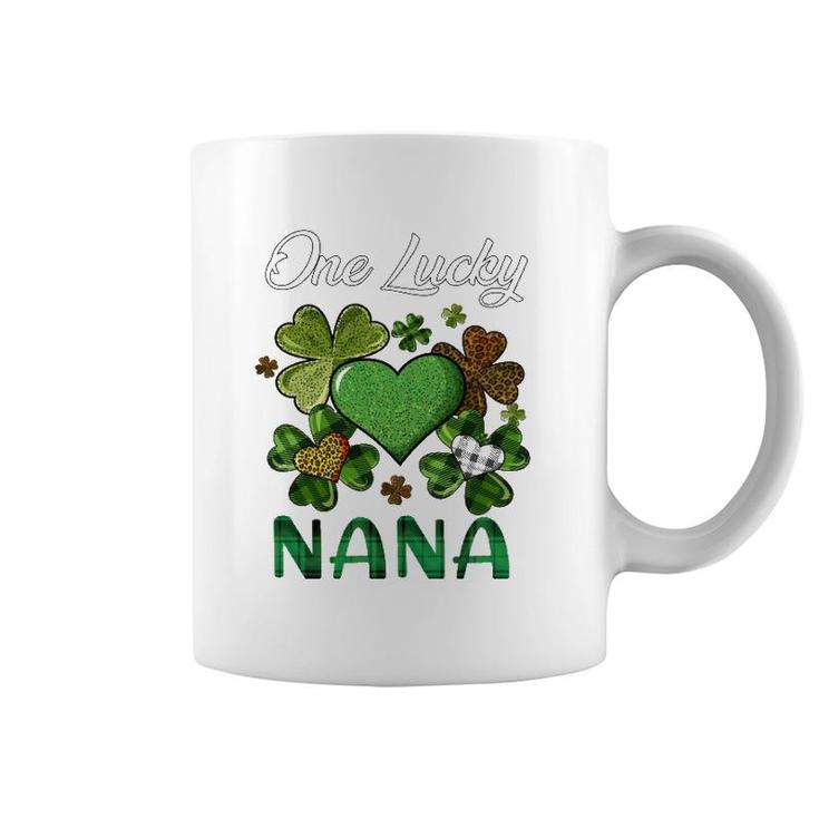 St Patrick's Day Women's Shamrock Buffalo Plaid Lucky Nana Coffee Mug