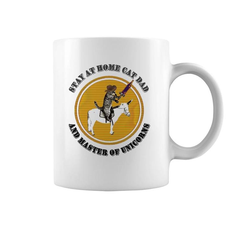Stay At Home Funny Cat Dad And Unicorn Master Coffee Mug