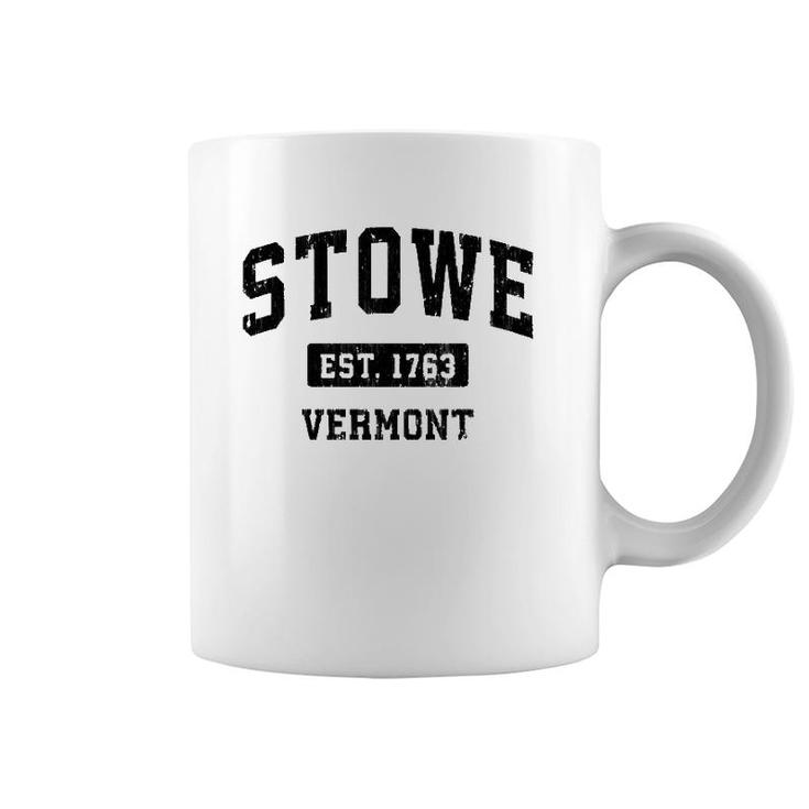 Stowe Vermont Vt Vintage Sports Design Black Design  Coffee Mug