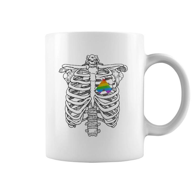 Straight Alliance Ribcage Gift For Straight Ally Pride Flag Coffee Mug