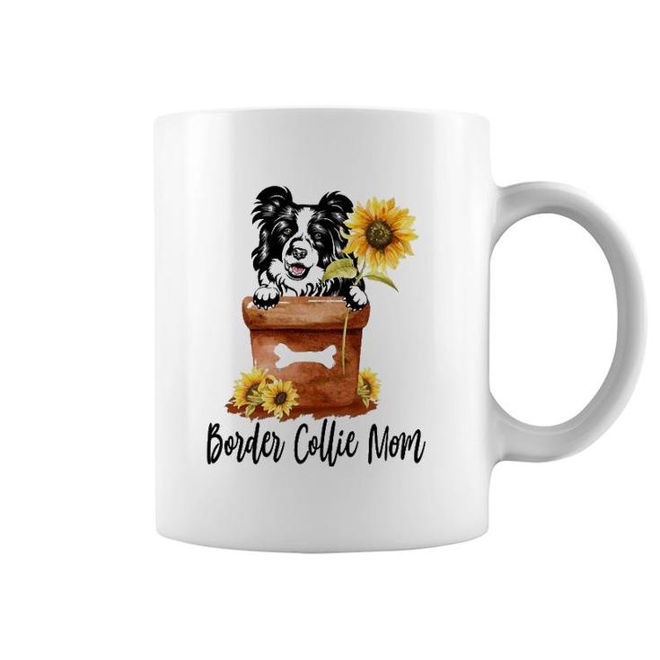 Sunflower Border Collie Mom Dog Lover Gifts Coffee Mug